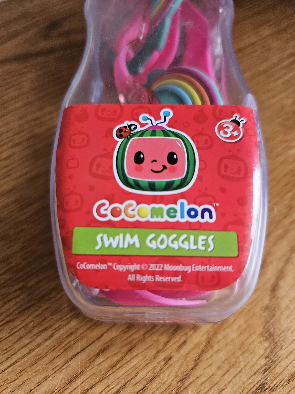 4/$10 Cocomelon Swim Goggles Kids Ages 3+ Pink Rainbow New